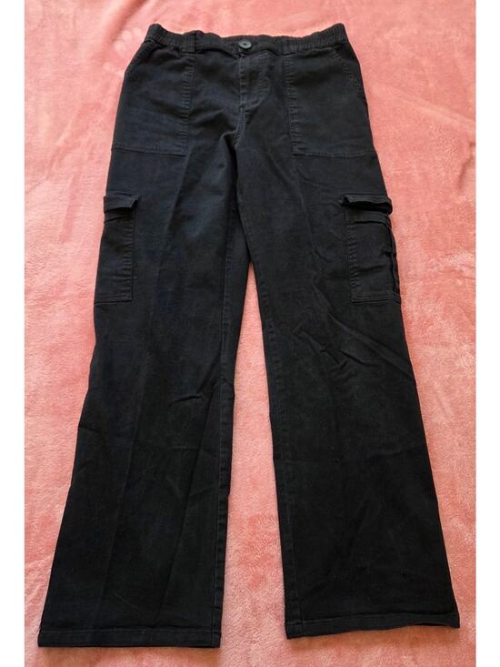 LEPUNUO Pants - LEPUNUO Women's Elastic Waist Black Cargo Pants Size M